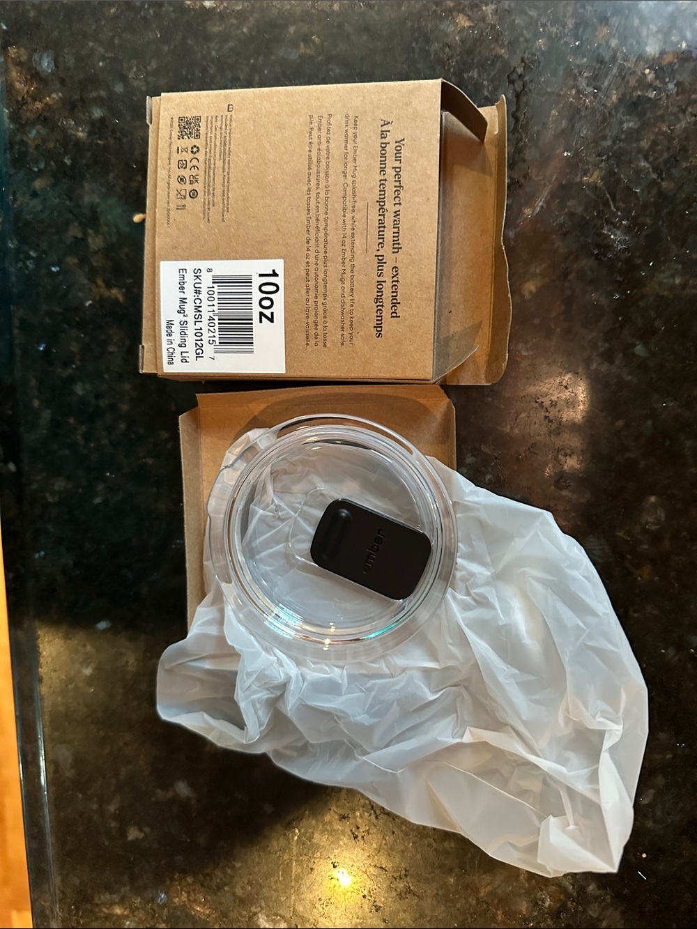 Ember Insulated Travel Tumbler Lid - Black Clear 10oz